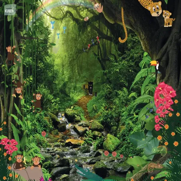 Barnehagekuben banner jungel