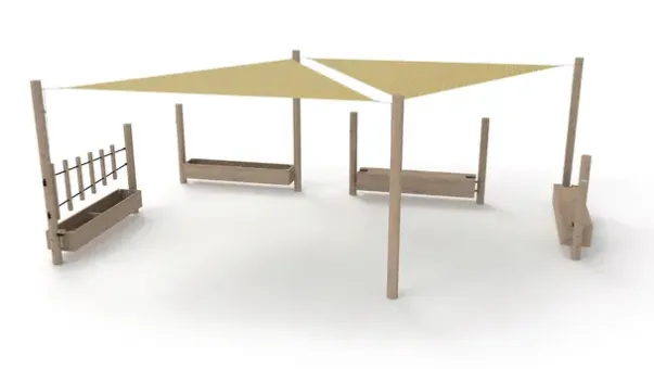 Basic sansehage med solseil