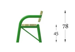 Benk m rygg. Frittstående