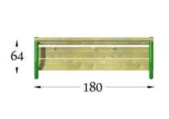 Benk m rygg. Frittstående