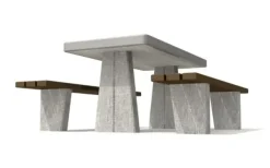 Betongbord med sjakk og ludo