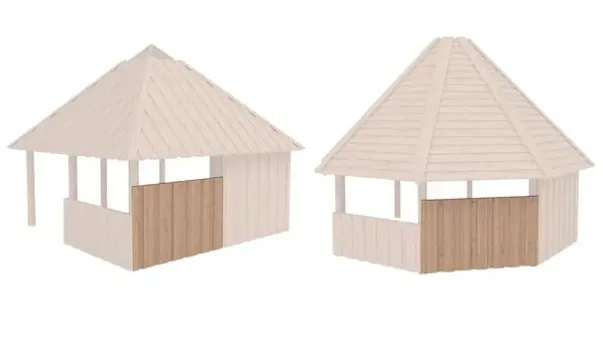 Bålhus sidevegg 3/4 høyde