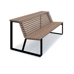 Brenna benk med rygg og toppflate