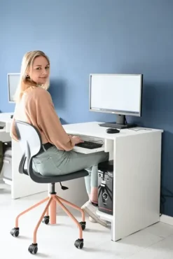 Colores elevstol grå/lakserosa