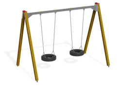 Dobbelt huskestativ med trestolper