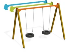 Dobbelt huskestativ trestolper oransje