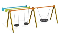 Dobbelt huskestativ trestolper oransje