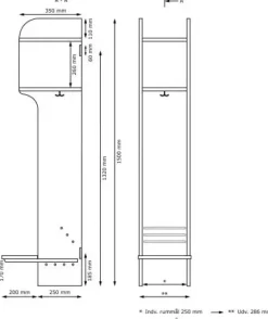 Elevgarderobe med sittebenk 1 rom