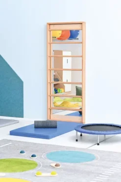 Fallmatte med antiskli blå