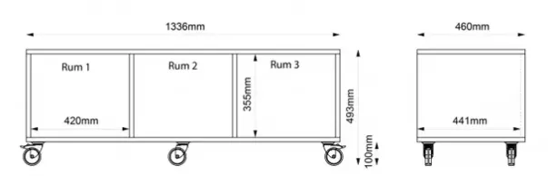 Freja skolereol 3 rom hvit