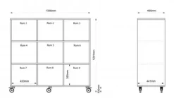 Freja skolereol 9 rom hvit