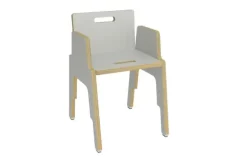 Frigg stablebar stol m.armlener lys grå