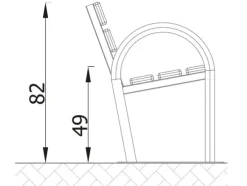 Frittstående parkbenk B02