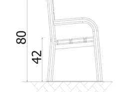 Frittstående parkbenk E02