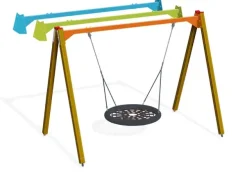 Fugleredehuske med trestolper oransje