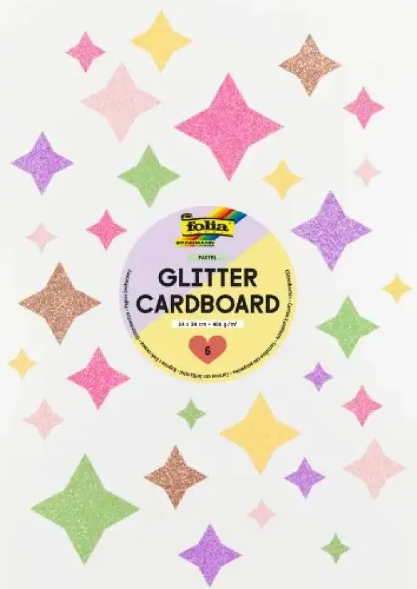 Glitterpapp pastell 24 x 34 cm