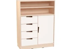 Hedda L skap med hvit dør og skuffer