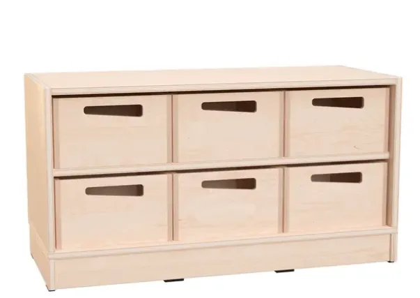 Hedda S reol med 6 bokser og hjul