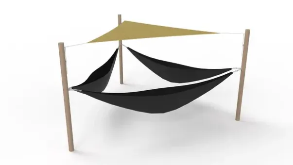 Hengekøyekombinasjon med solseil