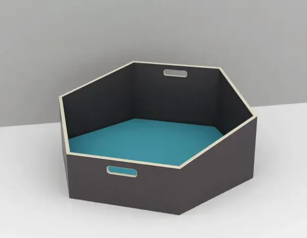 Hexa modul lekekrok m blå madrass