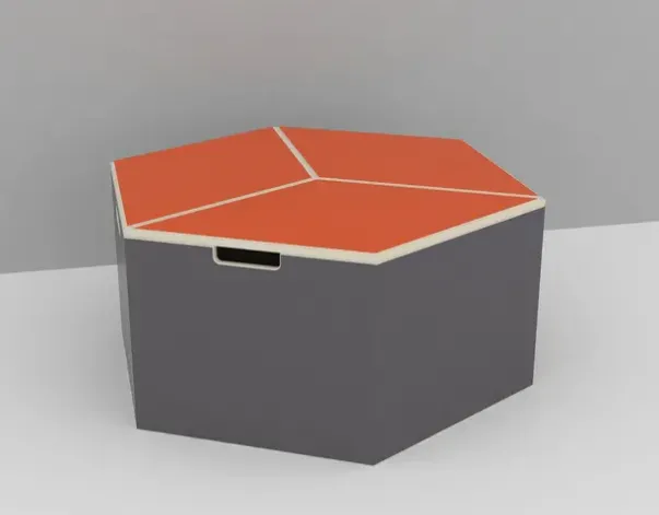 Hexa modul oppbevaringsboks orange