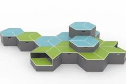 Hexa modul oppbevaringsboks blå