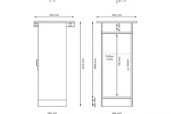 Innskrivningspult med stort skap rød