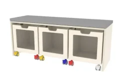 Kubus reol inkludert kasser på hjul