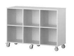 Labyrint reol 6 rom med hjul grå