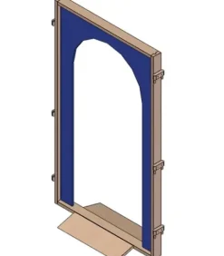 Lekevegg med døråpning hvit