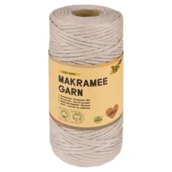 Makramégarn lys brun