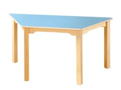 Marius laminatbord halv sekskant lys blå