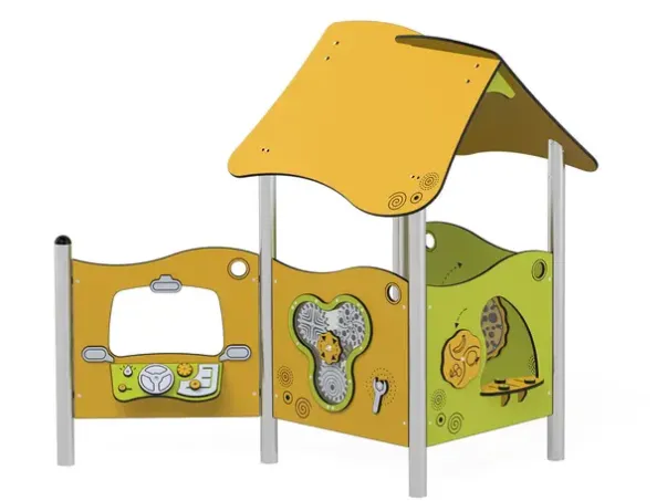 Milo lekehus med aktivitetspaneler