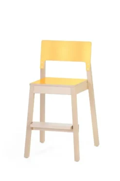 Mio stol med fotbrett gul