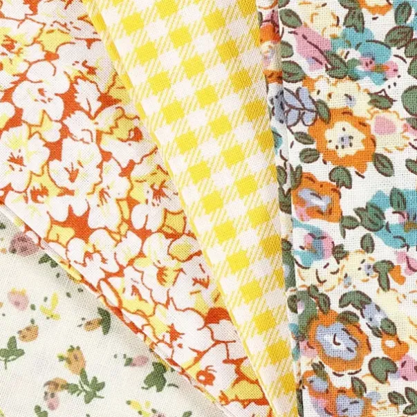 Mønstret stoff gul mix