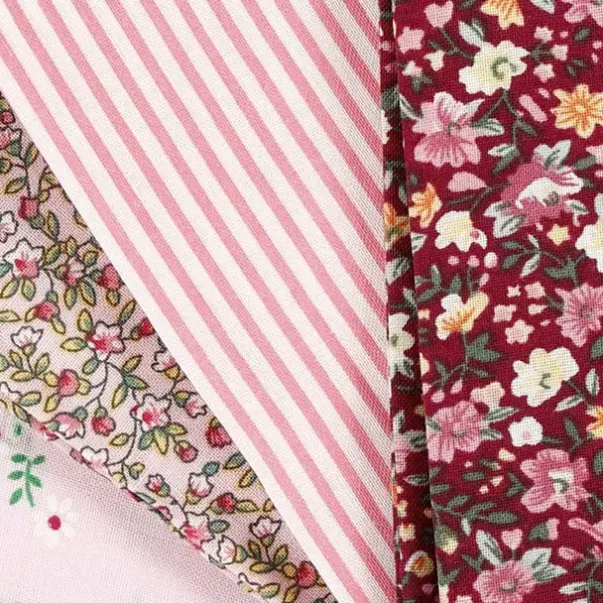 Mønstret stoff rosa mix