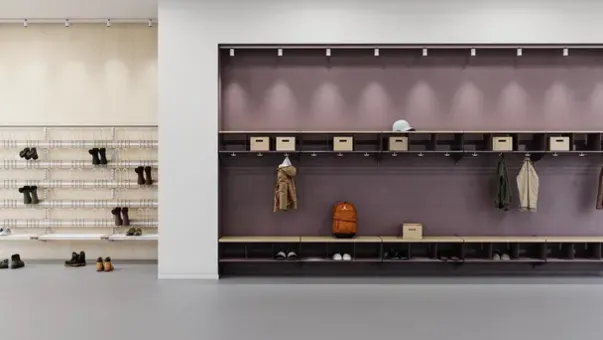 Mona Basic skohylle med sittebenk 2 rom