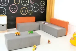 Mood sofa grå/oransje