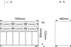 Moss skolereol 3+6 rom med skuffer