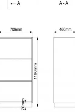 Moss skolereol med hyller