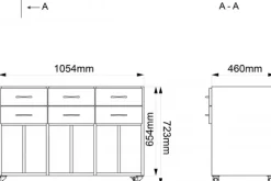 Moss skolereol med skuffer