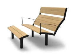 NIFO Easy Solbenk med fotskammel