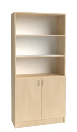 Orden bokhylle med skap bjørk