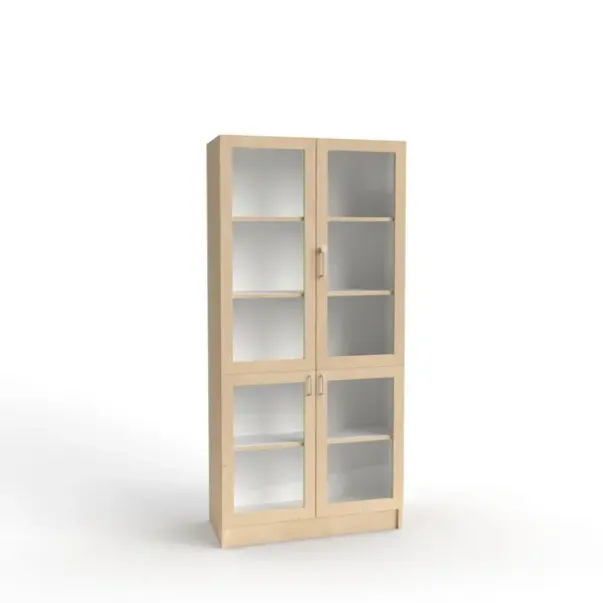 Orden materialskap 4 glassdører bjørk