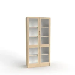 Orden materialskap 4 glassdører bjørk