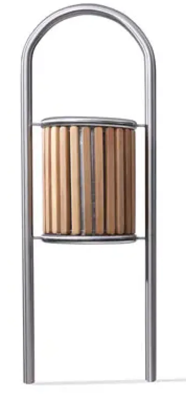 Papyrus avfallsdunk tre/stål 30 l