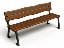 Park benk Flora med rygg