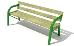 Parkbenk med rygg fastmontert