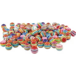 Plastperler stripete runde