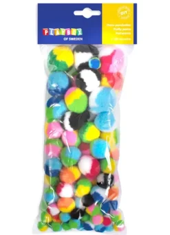 Pompons multifargede